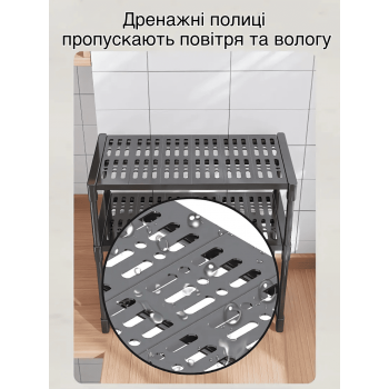 Полиця етажерка стелаж для мікрохвильової піч BW GTM етажерка 2 ярусна кухонний органайзер 57 х 30 х 48 см підставка для мікрохвильової печі