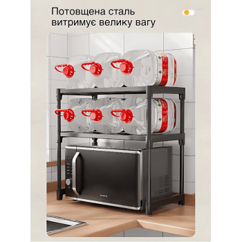 Полиця етажерка стелаж для мікрохвильової піч BW GTM етажерка 2 ярусна кухонний органайзер 57 х 30 х 48 см підставка для мікрохвильової печі
