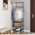 Стійка вішалка кутова для одягу та взуття GTM Loft Mini Organizer сталева підлогова з трьома полицями для взуття стійка для речей стелаж 180*45*45 см Black