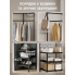 Стійка вішалка кутова для одягу та взуття GTM Loft Mini Organizer сталева підлогова з трьома полицями для взуття стійка для речей стелаж 180*45*45 см Black