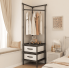 Стійка вішалка кутова для одягу та взуття GTM Loft Mini Organizer сталева підлогова з трьома полицями для взуття стійка для речей стелаж 180*45*45 см Black