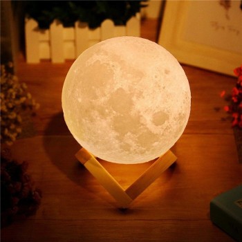 Настільний кольоровий нічник Місяць 3D LED Moon Light 15 см Світильник на сенсорному керуванні (49193IM)