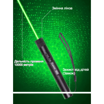 Лазерна вказівка ​​Green Laser Лазер UTM Black (44323IM)