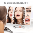 Косметичне настільне дзеркало зі збільшенням MagMake GTM з LED підсвічуванням для макіяжу складане White (T1207D)