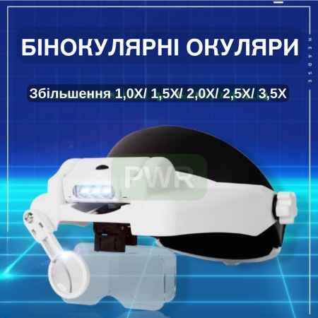 Лупа окуляри бінокулярні з підсвічуванням Magnifier MG82000MC з Led Комплект лінз 5 шт