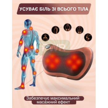 Подушка масажер для спини та шиї роликовий GTM CHM8028 Plus Універсальний масаж шиацу (I46477M)