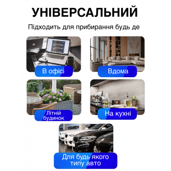 Пилосос для автомобіля (автомобільний) безпровідний з насадками 4в1 120 Вт GTM Fold 4в1 Акумуляторний для дому та авто Black
