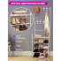 Вішалка стійка для одягу та взуття металева GTM Clothes Rack Підлогова Стальна З Полками І Гачками White