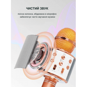 Бездротовий мікрофон для караоке з Bluetooth колонкою та зміною голосу UTM WS858 Динамічний (WS858LRT)