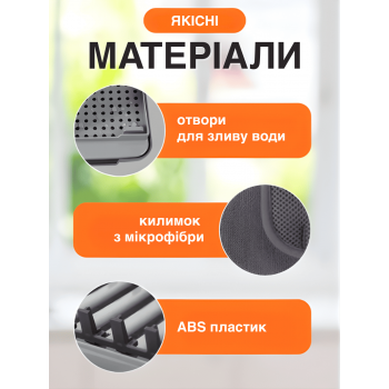Сушка органайзер для посуду столових кухонних приладів GTM Home сушарка з килимком підставка лоток для ложок вилок ножів на кухню