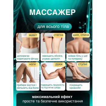 Вакуумний масажер антицелюлітний акумуляторний з інфрачервоним підігрівом CUPP GTM Massage електромасажер для тіла, рук, ніг, спини з 5 фільтрів 12 швидкостей ручний